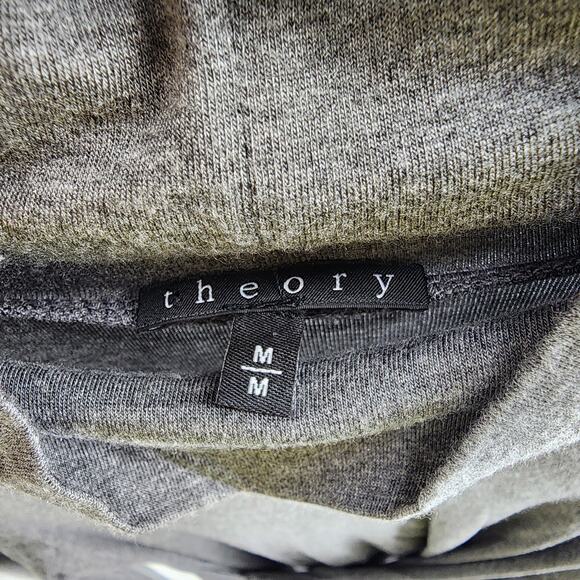 Theory Gloria Sulla Draped Long Sleeve Gray Dress Size Medium Modal Blend Womens - Picture 2 of 5